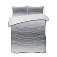 thumbnail image 1 of Quilts Full Size Bedding Set, White Gray Ombre Lightweight Quilted Comforter, Modern Abstract Striped Polka Dots Soft Reversible Bedspread Coverlet with Pillow Covers for All Season, 78" x 90", 1 of 7