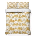 thumbnail image 1 of Quilts Full Size Bedding Set, Yellow Orange Palm Tree Lightweight Quilted Comforter, Summer Tropical Tree Coastal Beach Soft Reversible Bedspread Coverlet with Pillow Covers for All Season, 78" x 90", 1 of 9