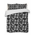 thumbnail image 1 of Quilts Full Size, Black White Leaves Soft Comforter Bedding Set for Bed, Spring Pastoral Rustic Botanical Lightweight Quilted Bedspread with Pillow Cover(2 Pieces) for All Season, 78x90 Inch, 1 of 6