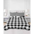 thumbnail image 1 of Quilts Full Size, Black and White Plaid Soft Comforter Bedding Set for Bed, Farmhouse Checkered Buffalo Lightweight Quilted Bedspread with Pillow Cover(2 Pieces) for All Season, 78x90 Inch, 1 of 6