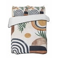 thumbnail image 1 of Quilts Full Size, Boho Middle Century Soft Comforter Bedding Set for Bed, Modern Abstract Botanical Geometric Lightweight Quilted Bedspread with Pillow Cover(2 Pieces) for All Season, 78x90 Inch, 1 of 6