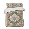 thumbnail image 1 of Quilts Full Size, Boho Soft Comforter Bedding Set for Bed, Green Brown Ethnic Tribe Abstract Vintage Western Lightweight Quilted Bedspread with Pillow Cover(2 Pieces) for All Season, 78x90 Inch, 1 of 6