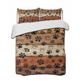 thumbnail image 1 of Quilts Full Size, Burnt Orange Dog Paws Soft Comforter Bedding Set for Bed, Farmhouse Vintage Modern Brown Wood Lightweight Quilted Bedspread with Pillow Cover(2 Pieces) for All Season, 78x90 Inch, 1 of 6