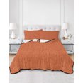 thumbnail image 1 of Quilts Full Size, Burnt Orange Soft Comforter Bedding Set for Bed, Rustic Farmhouse Solid Color Fall Lightweight Quilted Bedspread with Pillow Cover(2 Pieces) for All Season, 78x90 Inch, 1 of 4