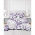 thumbnail image 1 of Quilts Full Size, Coastal Shell Purple Soft Comforter Bedding Set for Bed, Summer Ocean Shell Beach Lightweight Quilted Bedspread with Pillow Cover(2 Pieces) for All Season, 78x90 Inch, 1 of 9