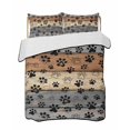 thumbnail image 1 of Quilts Full Size, Gray Dog Paws Soft Comforter Bedding Set for Bed, Farmhouse Vintage Modern Grey Brown Wood Lightweight Quilted Bedspread with Pillow Cover(2 Pieces) for All Season, 78x90 Inch, 1 of 6