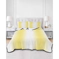 thumbnail image 1 of Quilts Full Size, Lemon Yellow White Soft Comforter Bedding Set for Bed, Gradient Vertical Stripes Geometric Lightweight Quilted Bedspread with Pillow Cover(2 Pieces) for All Season, 78x90 Inch, 1 of 6