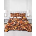 thumbnail image 1 of Quilts Full Size, Maple Leaf Autumn Soft Comforter Bedding Set for Bed, Farmhouse Fall Botanical Leaves Lightweight Quilted Bedspread with Pillow Cover(2 Pieces) for All Season, 78x90 Inch, 1 of 6