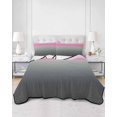 thumbnail image 1 of Quilts Full Size, Pink Grey Ombre Soft Comforter Bedding Set for Bed, Modern Geometric Striped Abstract Art Lightweight Quilted Bedspread with Pillow Cover(2 Pieces) for All Season, 78x90 Inch, 1 of 6