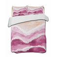 thumbnail image 1 of Quilts Full Size, Pink Waves Coastal Soft Comforter Bedding Set for Bed, Pink Ombre Summer Beach Oceans Lightweight Quilted Bedspread with Pillow Cover(2 Pieces) for All Season, 78x90 Inch, 1 of 6