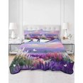 thumbnail image 1 of Quilts Full Size, Purple Lavender Soft Comforter Bedding Set for Bed, Spring Country Oil Painting Butterfly Flower Lightweight Quilted Bedspread with Pillow Cover(2 Pieces) for All Season, 78x90 Inch, 1 of 6
