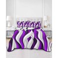 thumbnail image 1 of Quilts Full Size, Purple White Moire Soft Comforter Bedding Set for Bed, Modern Abstract Art Lightweight Quilted Bedspread with Pillow Cover(2 Pieces) for All Season, 78x90 Inch, 1 of 6