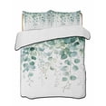 thumbnail image 1 of Quilts Full Size, Sage Green Eucalyptus Leaves Soft Comforter Bedding Set for Bed, Spring Farmhouse Botanical Lightweight Quilted Bedspread with Pillow Cover(2 Pieces) for All Season, 78x90 Inch, 1 of 6