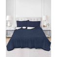 thumbnail image 1 of Quilts Full Size, Solid Dark Blue Soft Comforter Bedding Set for Bed, Minimalism Abstract Denim Texture Lightweight Quilted Bedspread with Pillow Cover(2 Pieces) for All Season, 78x90 Inch, 1 of 6