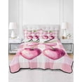 thumbnail image 1 of Quilts Full Size, Spring Cherry Fruit Soft Comforter Bedding Set for Bed, Farmhouse Buffalo Plaid Pink Bow Lightweight Quilted Bedspread with Pillow Cover(2 Pieces) for All Season, 78x90 Inch, 1 of 6