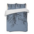thumbnail image 1 of Quilts King Size Bedding Set, Blue Black Branches Lightweight Quilted Comforter, Botanical Dead Tree Birds Soft Reversible Bedspread Coverlet with Pillow Covers for All Season, 96" x 106", 1 of 7