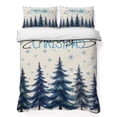 thumbnail image 1 of Quilts King Size Bedding Set, Blue Christmas Tree Lightweight Quilted Comforter, Xmas Trees Snowflake Rustic Soft Reversible Bedspread Coverlet with Pillow Covers for All Season, 96" x 106", 1 of 9