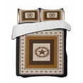 thumbnail image 1 of Quilts King Size Bedding Set, Brown Beige Western Lightweight Quilted Comforter, Vintage Texas Stars Country Wheats Soft Reversible Bedspread Coverlet with Pillow Covers for All Season, 96" x 106", 1 of 7