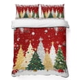 thumbnail image 1 of Quilts King Size Bedding Set, Christmas Lightweight Quilted Comforter, Red Xmas Trees Pine Needle Snowflake Soft Reversible Bedspread Coverlet with Pillow Covers for All Season, 96" x 106", 1 of 9