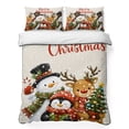 thumbnail image 1 of Quilts King Size Bedding Set, Christmas Lightweight Quilted Comforter, Xmas Snowflake Pine Tree Snowman Elk Penguin Winter Reversible Bedspread Coverlet with Pillow Covers for All Season, 96" x 106", 1 of 9