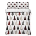 thumbnail image 1 of Quilts King Size Bedding Set, Christmas Trees Lightweight Quilted Comforter, Black Red Xmas Tree Snowflake Winter Soft Reversible Bedspread Coverlet with Pillow Covers for All Season, 96" x 106", 1 of 9