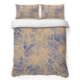 thumbnail image 1 of Quilts King Size Bedding Set, Coral Branches Lightweight Quilted Comforter, Blue Tan Gold Boho Modern Abstract Art Soft Reversible Bedspread Coverlet with Pillow Covers for All Season, 96" x 106", 1 of 9