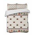 thumbnail image 1 of Quilts King Size Bedding Set, Farmhouse Country Lightweight Quilted Comforter, Vintage Rustic Cabins Stars Tree on Linen Soft Bedspread Coverlet with Pillow Covers for All Season, 96" x 106", 1 of 7