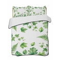 thumbnail image 1 of Quilts King Size Bedding Set, Green Botanical Lightweight Quilted Comforter, Spring Ivy Ferns Leaves Plants Soft Reversible Bedspread Coverlet with Pillow Covers for All Season, 96" x 106", 1 of 7