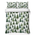 thumbnail image 1 of Quilts King Size Bedding Set, Green Christmas Tree Lightweight Quilted Comforter, Winter Xmas Pine Tree Rustic Forest Soft Reversible Bedspread Coverlet with Pillow Covers for All Season, 96" x 106", 1 of 9