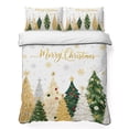 thumbnail image 1 of Quilts King Size Bedding Set, Merry Christmas Lightweight Quilted Comforter, Xmas Pine Trees Snowflake Winter Farmhouse Reversible Bedspread Coverlet with Pillow Covers for All Season, 96" x 106", 1 of 9