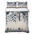 thumbnail image 1 of Quilts King Size Bedding Set, Navy Blue Poinsettia Christmas Lightweight Quilted Comforter, Xmas Winter Flowers Rustic Soft Reversible Bedspread Coverlet with Pillow Covers for All Season, 96" x 106", 1 of 9