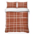 thumbnail image 1 of Quilts King Size Bedding Set, Orange White Striped Lightweight Quilted Comforter, Navy Indigo Contemporary Minimalist Art Soft Bedspread Coverlet with Pillow Covers for All Season, 96" x 106", 1 of 9