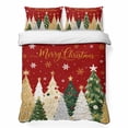 thumbnail image 1 of Quilts King Size Bedding Set, Red Christmas Lightweight Quilted Comforter, Gold Silver Green Pine Trees Snowflake Xmas Soft Reversible Bedspread Coverlet with Pillow Covers for All Season, 96" x 106", 1 of 9