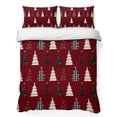 thumbnail image 1 of Quilts King Size Bedding Set, Red Christmas Lightweight Quilted Comforter, Xmas Trees Snowflakes Plaid Dots Winter Soft Reversible Bedspread Coverlet with Pillow Covers for All Season, 96" x 106", 1 of 9