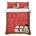 thumbnail image 1 of Quilts King Size Bedding Set, Red Christmas Snowflakes Lightweight Quilted Comforter, Winter Xmas Cute Snowman Plaid Soft Reversible Bedspread Coverlet with Pillow Covers for All Season, 96" x 106", 1 of 9