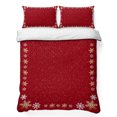 thumbnail image 1 of Quilts King Size Bedding Set, Red Snowflake Christmas Lightweight Quilted Comforter, Xmas Winter Modern Snowflake Soft Reversible Bedspread Coverlet with Pillow Covers for All Season, 96" x 106", 1 of 9