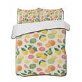 thumbnail image 1 of Quilts King Size Bedding Set, Summer Lemon Orange Lightweight Quilted Comforter, Farmhouse Tropical Fruit Rustic Soft Reversible Bedspread Coverlet with Pillow Covers for All Season, 96" x 106", 1 of 7