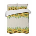 thumbnail image 1 of Quilts King Size Bedding Set, Summer Sunflowers Lightweight Quilted Comforter, Botanical Country Flowers Leaves Soft Reversible Bedspread Coverlet with Pillow Covers for All Season, 96" x 106", 1 of 7