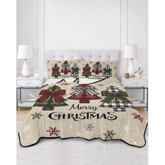 Quilts King Size, Christmas Tree Soft Comforter Bedding Set for Bed ...