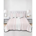 thumbnail image 1 of Quilts King Size, Pink Striped Soft Comforter Bedding Set for Bed, Farmhouse Thin Vertical Stripes Modern Lightweight Quilted Bedspread with Pillow Cover(2 Pieces) for All Season, 96x106 Inch, 1 of 9