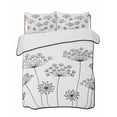 thumbnail image 1 of Quilts Queen Size Bedding Set, Black Dandelion Reversible Summer Quilt 3 Pieces, Spring Country Modern Minimalist Flower Lightweight Bedspreads Coverlets with 2 Pillow Shams for All Seasons, 1 of 5