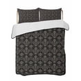 thumbnail image 1 of Quilts Queen Size Bedding Set, Black Floral Abstract Lightweight Quilted Comforter, Vintage Ethnic Bohemian Flowers Soft Reversible Bedspread Coverlet with Pillow Covers for All Season, 90" x 96", 1 of 7