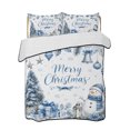 thumbnail image 1 of Quilts Queen Size Bedding Set, Blue Christmas Reversible Summer Quilt 3 Pieces, Xmas Tree Balls Snowman Gifts Snowflake Lightweight Bedspreads Coverlets with 2 Pillow Shams for All Seasons, 1 of 5