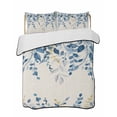 thumbnail image 1 of Quilts Queen Size Bedding Set, Blue Eucalyptus Reversible Summer Quilt 3 Pieces, Farmhouse Weeping Leaves Linen Lightweight Bedspreads Coverlets with 2 Pillow Shams for All Seasons, 1 of 5
