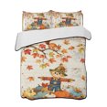 thumbnail image 1 of Quilts Queen Size Bedding Set, Boho Fall Scarecrows Reversible Summer Quilt 3 Pieces, Thanksgiving Autumn Pumpkins Maple Leaf Lightweight Bedspreads Coverlets with 2 Pillow Shams for All Seasons, 1 of 5