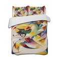 thumbnail image 1 of Quilts Queen Size Bedding Set, Brown Red Geometric Reversible Summer Quilt 3 Pieces, Modern Abstract Art Lightweight Bedspreads Coverlets with 2 Pillow Shams for All Seasons, 1 of 5
