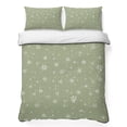 thumbnail image 1 of Quilts Queen Size Bedding Set, Christmas Snowflake Lightweight Quilted Comforter, Xmas Snowy Winter Farmhouse Sage Green Reversible Bedspread Coverlet with Pillow Covers for All Season, 90" x 96", 1 of 9
