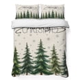 thumbnail image 1 of Quilts Queen Size Bedding Set, Christmas Tree Lightweight Quilted Comforter, Xmas Trees Green Snowflake Rustic Soft Reversible Bedspread Coverlet with Pillow Covers for All Season, 90" x 96", 1 of 9