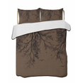 thumbnail image 1 of Quilts Queen Size Bedding Set, Coffee Brown Black Branches Lightweight Quilted Comforter, Botanical Dead Tree Birds Soft Reversible Bedspread Coverlet with Pillow Covers for All Season, 90" x 96", 1 of 7