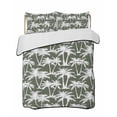 thumbnail image 1 of Quilts Queen Size Bedding Set, Dark Green Palm Tree Summer Lightweight Quilted Comforter, Beach Tropical Botanical Soft Reversible Bedspread Coverlet with Pillow Covers for All Season, 90" x 96", 1 of 7